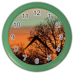 Twilight Sunset Sky Evening Clouds Color Wall Clock by Amaryn4rt