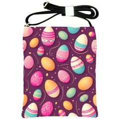 Easter Eggs Egg Shoulder Sling Bag by Ravend