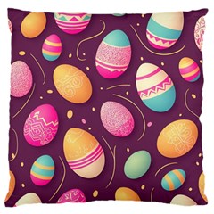 Easter Eggs Egg Large Cushion Case (one Side) by Ravend