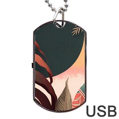 Leaves Foliage Plants Dog Tag Usb Flash (two Sides)