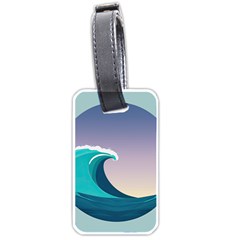 Tsunami Tidal Wave Wave Minimalist Ocean Sea 4 Luggage Tag (one Side) by Wegoenart