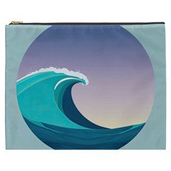 Tsunami Tidal Wave Wave Minimalist Ocean Sea 4 Cosmetic Bag (xxxl)