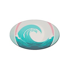 Tidal Wave Ocean Sea Tsunami Wave Minimalist Sticker Oval (100 Pack) by Wegoenart