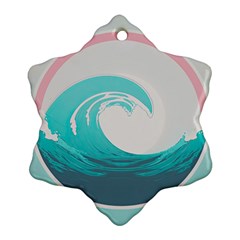 Tidal Wave Ocean Sea Tsunami Wave Minimalist Ornament (snowflake)