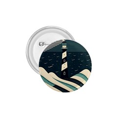 Lighthouse Abstract Ocean Sea Waves Water Blue 1.75  Buttons