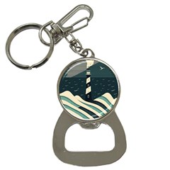 Lighthouse Abstract Ocean Sea Waves Water Blue Bottle Opener Key Chain