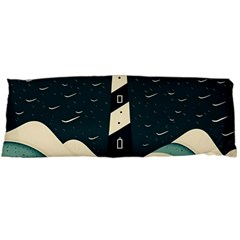 Lighthouse Abstract Ocean Sea Waves Water Blue Body Pillow Case (Dakimakura)