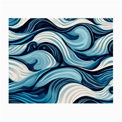 Pattern Ocean Waves Arctic Ocean Blue Nature Sea Small Glasses Cloth (2 Sides) by Wegoenart