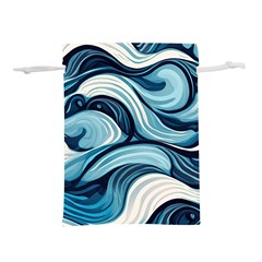 Pattern Ocean Waves Arctic Ocean Blue Nature Sea Lightweight Drawstring Pouch (l) by Wegoenart