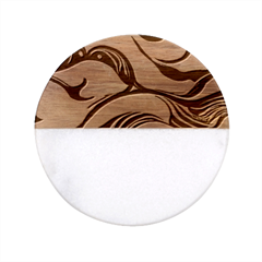 Pattern Ocean Waves Arctic Ocean Blue Nature Sea Classic Marble Wood Coaster (round)  by Wegoenart