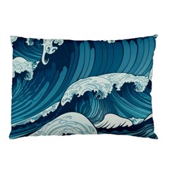 Waves Ocean Sea Pattern Water Tsunami Rough Seas Pillow Case (two Sides) by Wegoenart