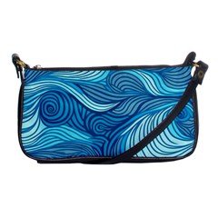 Ocean Waves Sea Abstract Pattern Water Blue Shoulder Clutch Bag by Wegoenart