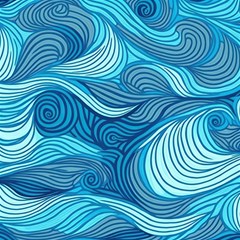 Ocean Waves Sea Abstract Pattern Water Blue Play Mat (square) by Wegoenart