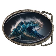 Tsunami Waves Ocean Sea Water Rough Seas Nature Belt Buckles by Wegoenart