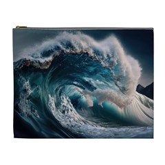 Tsunami Waves Ocean Sea Water Rough Seas Cosmetic Bag (xl) by Wegoenart