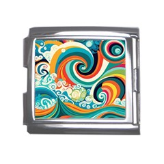 Waves Ocean Sea Abstract Whimsical Abstract Art 2 Mega Link Italian Charm (18mm) by Wegoenart