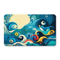 Waves Ocean Sea Abstract Whimsical Abstract Art 5 Magnet (rectangular) by Wegoenart