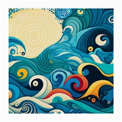 Waves Ocean Sea Abstract Whimsical Abstract Art 5 Medium Glasses Cloth (2 Sides) by Wegoenart