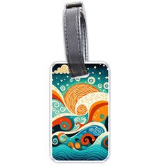 Waves Ocean Sea Abstract Whimsical Abstract Art 4 Luggage Tag (one Side) by Wegoenart