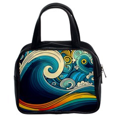 Waves Ocean Sea Abstract Whimsical Abstract Art 3 Classic Handbag (two Sides) by Wegoenart