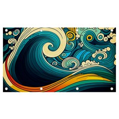 Waves Ocean Sea Abstract Whimsical Abstract Art 3 Banner And Sign 7  X 4  by Wegoenart