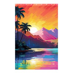 Ai Generated Tropical Island Sunset Landscape Shower Curtain 48  X 72  (small)  by Wegoenart