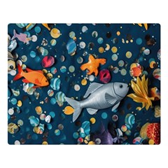 Confetti Ocean Themed Tropical Background Wallpaper 2 Two Sides Premium Plush Fleece Blanket (large) by Wegoenart