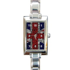 Union Jack Flag Uk Patriotic Rectangle Italian Charm Watch by Celenk