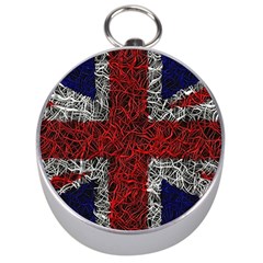 Union Jack Flag Uk Patriotic Silver Compasses by Celenk