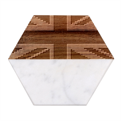 Union Jack Flag British Flag Marble Wood Coaster (hexagon)  by Celenk