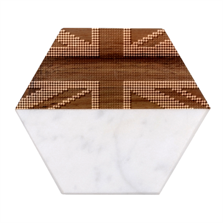 Union Jack Flag British Flag Marble Wood Coaster (Hexagon) 