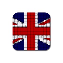 Union Jack Flag Uk Patriotic Rubber Square Coaster (4 pack)