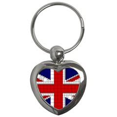 Union Jack Flag Uk Patriotic Key Chain (Heart)