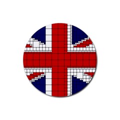 Union Jack Flag Uk Patriotic Rubber Round Coaster (4 pack)