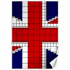 Union Jack Flag Uk Patriotic Canvas 12  x 18 