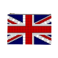 Union Jack Flag Uk Patriotic Cosmetic Bag (Large)