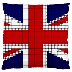 Union Jack Flag Uk Patriotic Large Premium Plush Fleece Cushion Case (Two Sides)