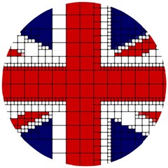 Union Jack Flag Uk Patriotic Wooden Puzzle Round