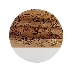 Happy Happiness Child Smile Joy Marble Wood Coaster (round)