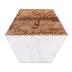 Happy Happiness Child Smile Joy Marble Wood Coaster (hexagon) 