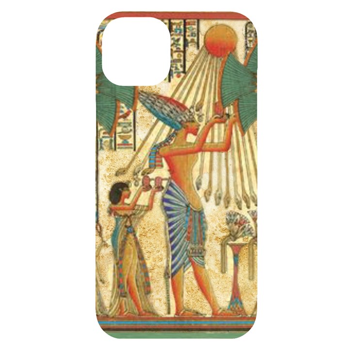 Egyptian Man Sun God Ra Amun iPhone 14 Plus Black UV Print Case