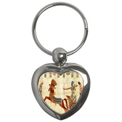 Egyptian Tutunkhamun Pharaoh Design Key Chain (heart) by Celenk