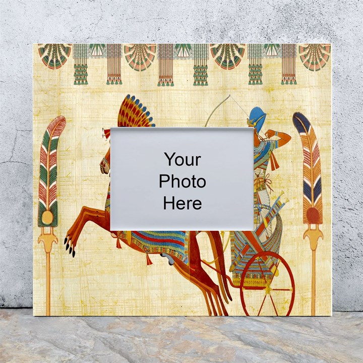 Egyptian Tutunkhamun Pharaoh Design White Wall Photo Frame 5  x 7 