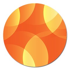 Abstract Orange Yellow Red Color Magnet 5  (round) by Celenk