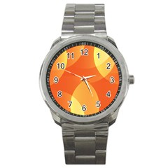 Abstract Orange Yellow Red Color Sport Metal Watch by Celenk