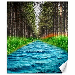 River Forest Landscape Nature Canvas 8  X 10  by Celenk