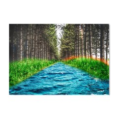 River Forest Landscape Nature Crystal Sticker (a4)