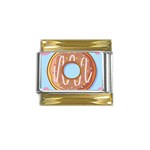 Dessert Food Donut Sweet Decor Chocolate Bread Gold Trim Italian Charm (9mm) Front