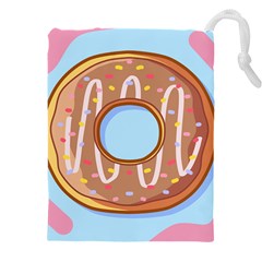 Dessert Food Donut Sweet Decor Chocolate Bread Drawstring Pouch (4xl) by Uceng