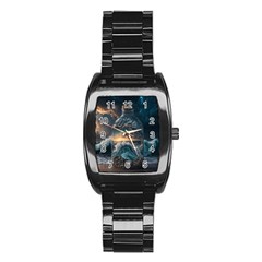 Fantasy People Mysticism Composing Fairytale Art 2 Stainless Steel Barrel Watch by Uceng